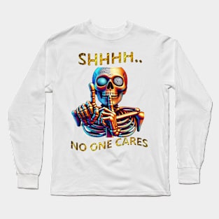 Silence Speaks Volumes Colorful Skeletal Figure Long Sleeve T-Shirt